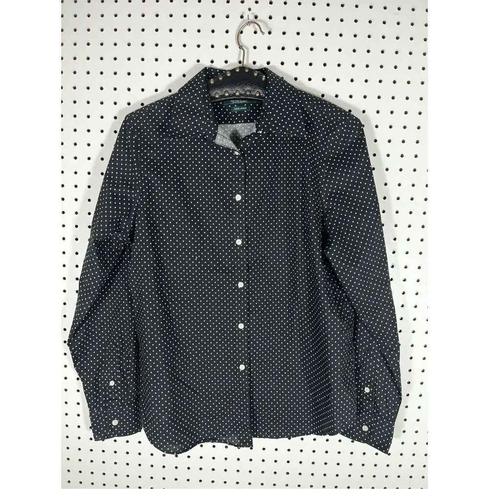 Lauren Ralph Lauren polka dot button down shirt size L
